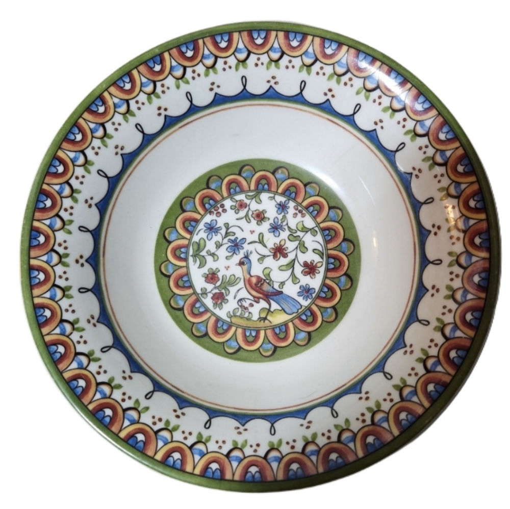 World market peacock bowl‎ fun pattern